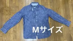 【美品】トミーヒルフィガー シャンブレーシャツ 長袖 M ロールアップ 綿