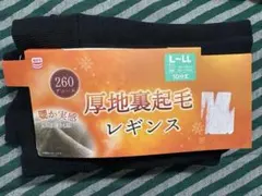 厚地裏起毛レギンス L-LL 黒 260デニール
