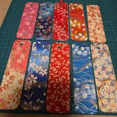 お得⑥友禅和紙＆民芸和紙など　しおり（ハンドメイド）片面桜柄　集めました　10枚