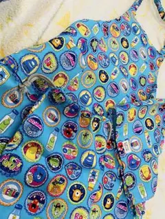 着替えやすい！小学校低学年用エプロンセット　子供用エプロン　モンスター