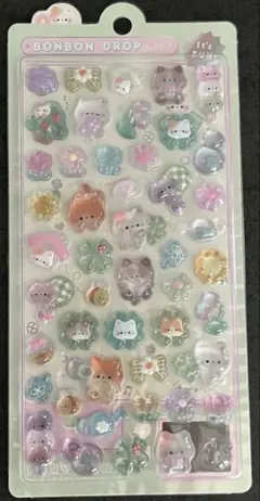 ボンボンドロップシール　ねこねこボンボン