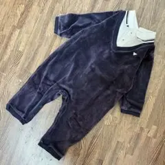 【美品】ARMANI babyアルマーニ★紺色ベロアロンパース 9M70