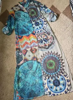 デシグアル☆マルチカラー ロングシャツ ワンピースXS