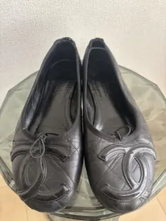 CHANEL カンボンシリーズ　ブラック フラットシューズ 新品そっくりさん⭐CHANELシャネル カンボンライン フラットシューズ37