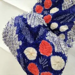 盤金刺繍 古布 銀糸 四弁花 格子文様 精密民藝 Hand Embroidery - メルカリ