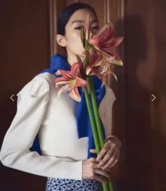 新品♡オペークドットクリップ　レーヨン パフスリーブ　ニットM♡スナイデル　ザラ