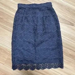 UNIQLO ネイビー レース タイトスカート S