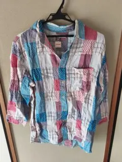 マルチカラー チェック柄 長袖ネルシャツ