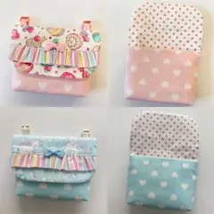 No.3415 女の子 移動ポケット♪ポケット型マチ付き☆クリップ有☆