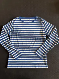 mont-bell 長袖Tシャツ Lサイズ 青白ストライプ