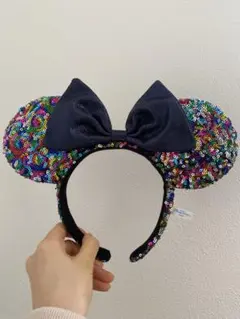 ミニーちゃんのカラフルスパンコールのカチューシャ