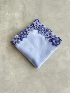 近沢レース　タオルハンカチ　紫陽花　ブルー　新品　未開封のサムネイル