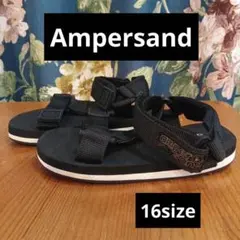 Ampersand　ストラップ　サンダル　16size　男の子　女の子　浴衣　黒のサムネイル