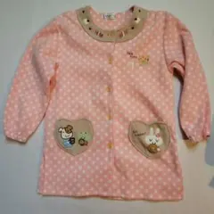 ピンクの水玉模様エプロン