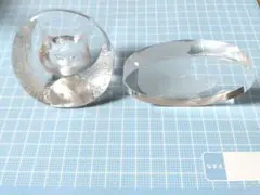 Mats Jonasson 猫 ペーパーウェイトとサインMI もたれ猫　 2個組