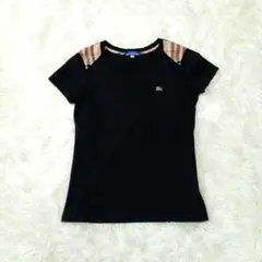 バーバリーブルーレーベル 肩ノバチェック カットソー　Tシャツ ホース刺繍　38
