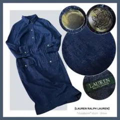 ラルフローレン：希少【刻印入りシルバーボタン×デニムダンガリー】シャツワンピース