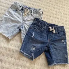 美品 GAP デニムハーフパンツ ダメージ セット