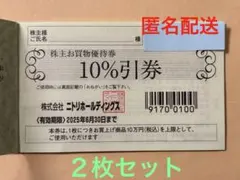 株式会社ニトリホールディングス　お買物優待券　10%引券　２枚セット