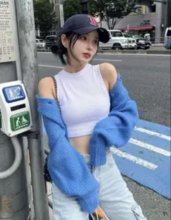 Darich カラーニットショートカーディガン　darich カーディガン