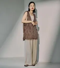 レプシィム フリンジスリットベストチュニックLEPSIM