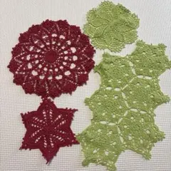 レース編み ドイリー コースター他 4枚セット