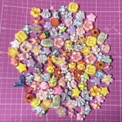 【新品】デコパーツ プラパーツ カボション 花 星 動物 100個 まとめ売り