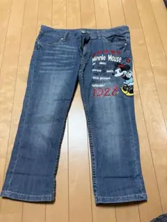 ミニーマウス刺繍デニムパンツ