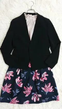 ロペピクニック スーツ 3点セット ブラック ビジネス ノーカラー