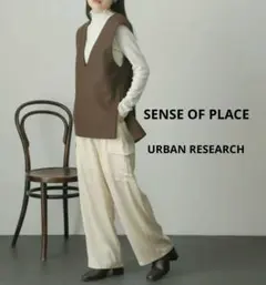 SENSE OF PLACE ウールライクジャージVネックジレ