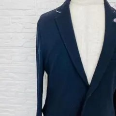 コムサコミューン アウター ジャケット M ニット 紺 オシャレ【1950‐29