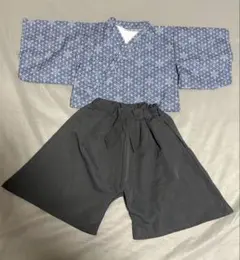 和風上着と黒ショートパンツセット