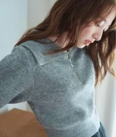 NATURAL BEAUTY BASIC ハーフジップフォルムニット