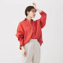 美品☆アバハウス マヴィのリネン2wayカシュクールオーバーシャツのサムネイル