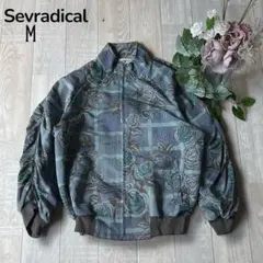 【Sevradicalセヴラディカル】総柄　薔薇柄ブルゾン　ジャンバー　レトロM
