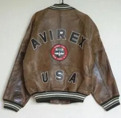 AVIREX アヴィレックス レザースタジャン レザージャケット ブラウン XS AVIREX(アヴィレックス) / オールレザースタジャン/スタジャン