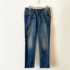 ☆【リーバイス】デニムパンツ ダメージ加工 スキニー 綿混 カジュアル27×32