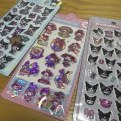 カラフル3Dサンリオ　マイメロ　クロミ　キャラクターシールセット