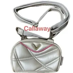 Callaway キャロウェイゴルフ　ラウンドショルダー式ポーチ　シルバー