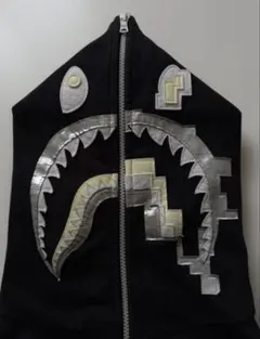 BAPE シャークデザイン パーカー ブラック Lサイズ