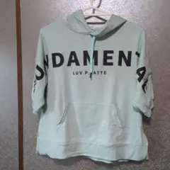 ピンクラテ　ミントグリーンの半袖パーカXS150