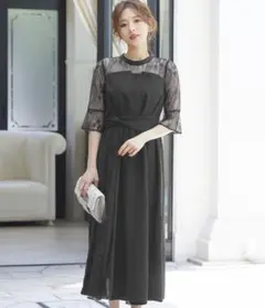 ビスチェ風ハイネックレース結婚式ワンピース niana