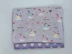 P116 ハンドメイド　移動ポケット　ユニコーン　紫