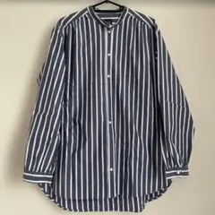 GAP ネイビーとホワイトストライプ 長袖シャツ M