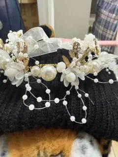 髪飾り　カチューシャ　パール　ヘアアクセ
