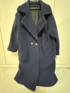 SH_KI ロングボアコート　ネイビー　フリーサイズ