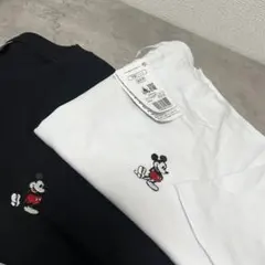 ミッキーマウス刺繍 Tシャツ 2枚セット Mサイズ