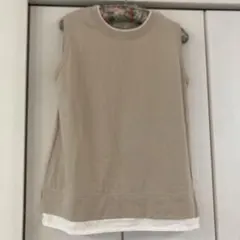 studio CLIP ノースリーブトップス L ベージュ