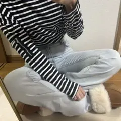 LOWRYS FARM ストライプ長袖Tシャツ