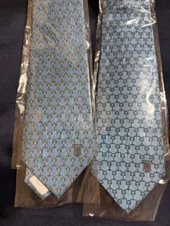 水色とグレーのネクタイセット④